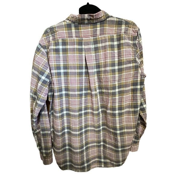 Denim & Supply Ralph Lauren size XL boyfriend tan plaid button front top - Picture 2 of 5